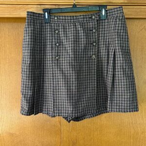Vintage Liz Claiborne Plaid Mini Skirt Shorts Size 16 Petite Preppy Academia Y2K